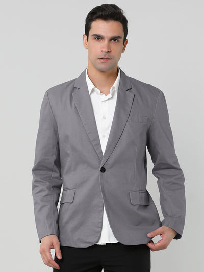 Casual Lightweight Notched Lapel One Button Blazer