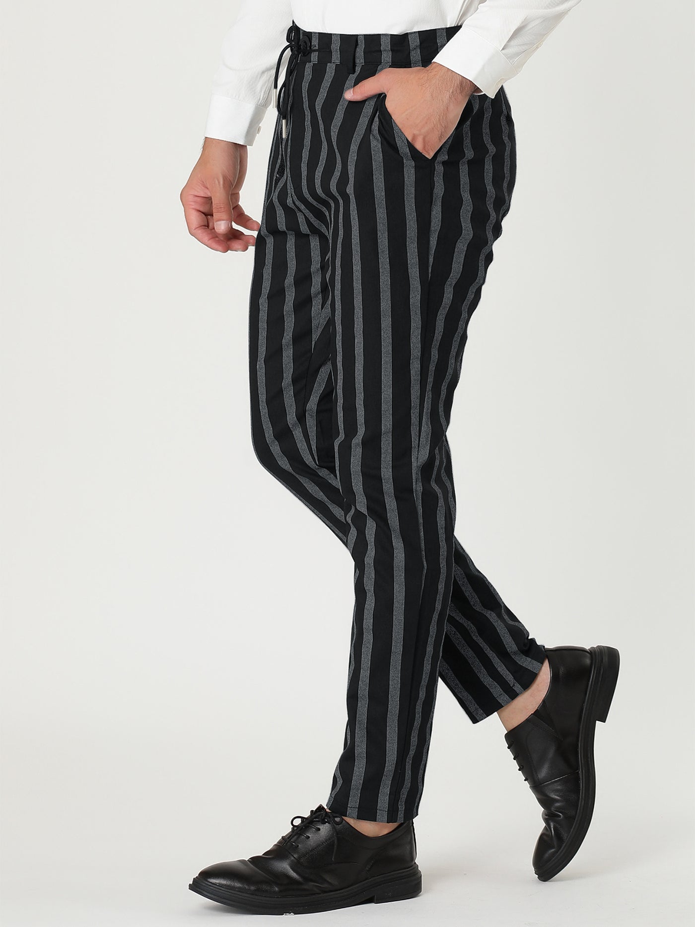 Bublédon Casual Striped Flat Front Contrast Color Suit Trousers