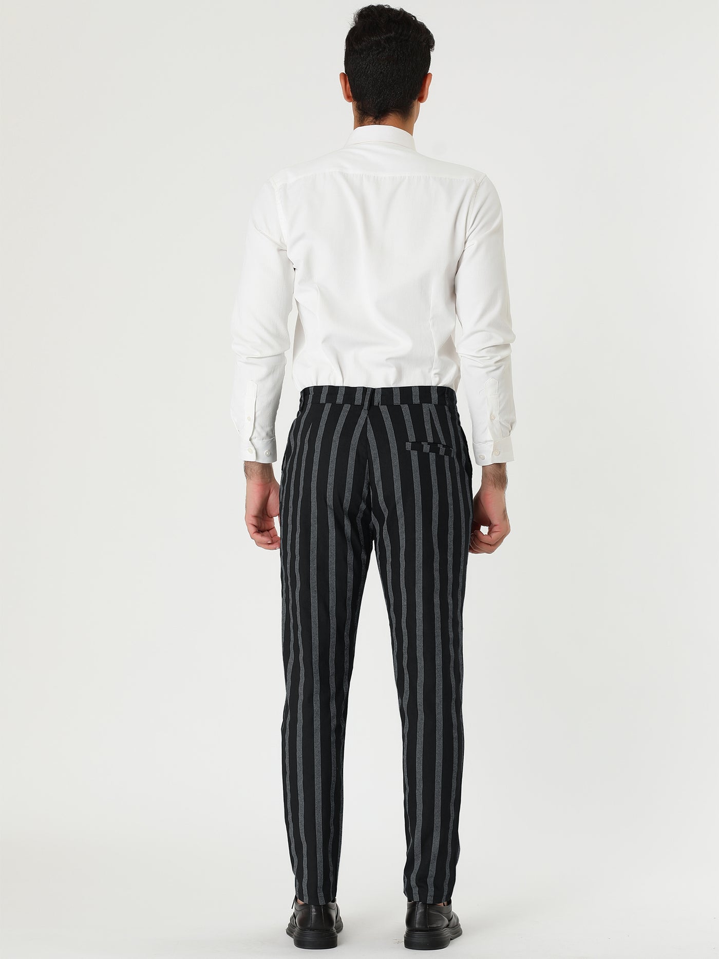 Bublédon Casual Striped Flat Front Contrast Color Suit Trousers