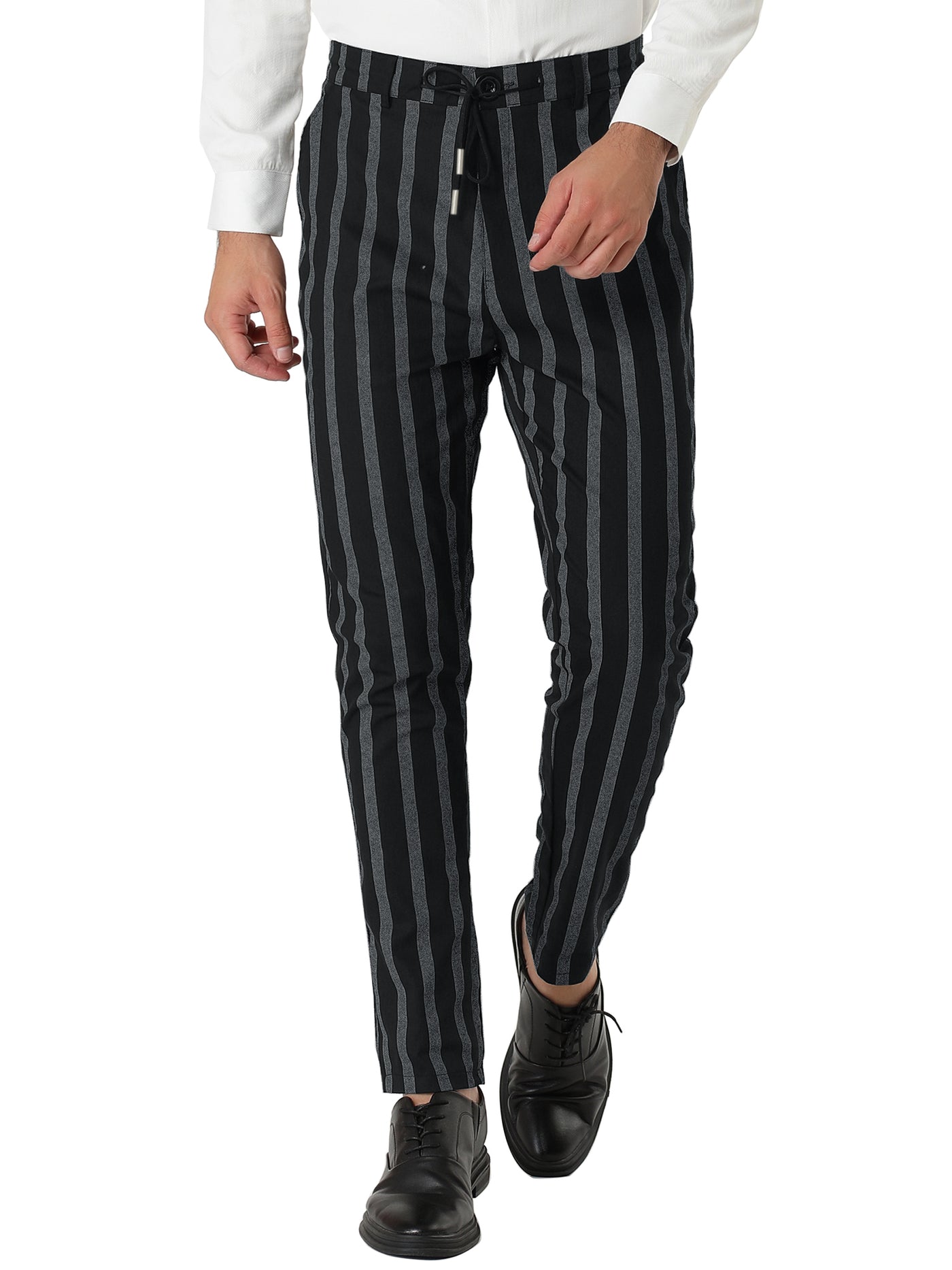 Bublédon Casual Striped Flat Front Contrast Color Suit Trousers