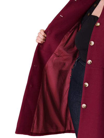 Plus Size Elegant Mid-thigh Stand Collar Winter Single Breasted Coat