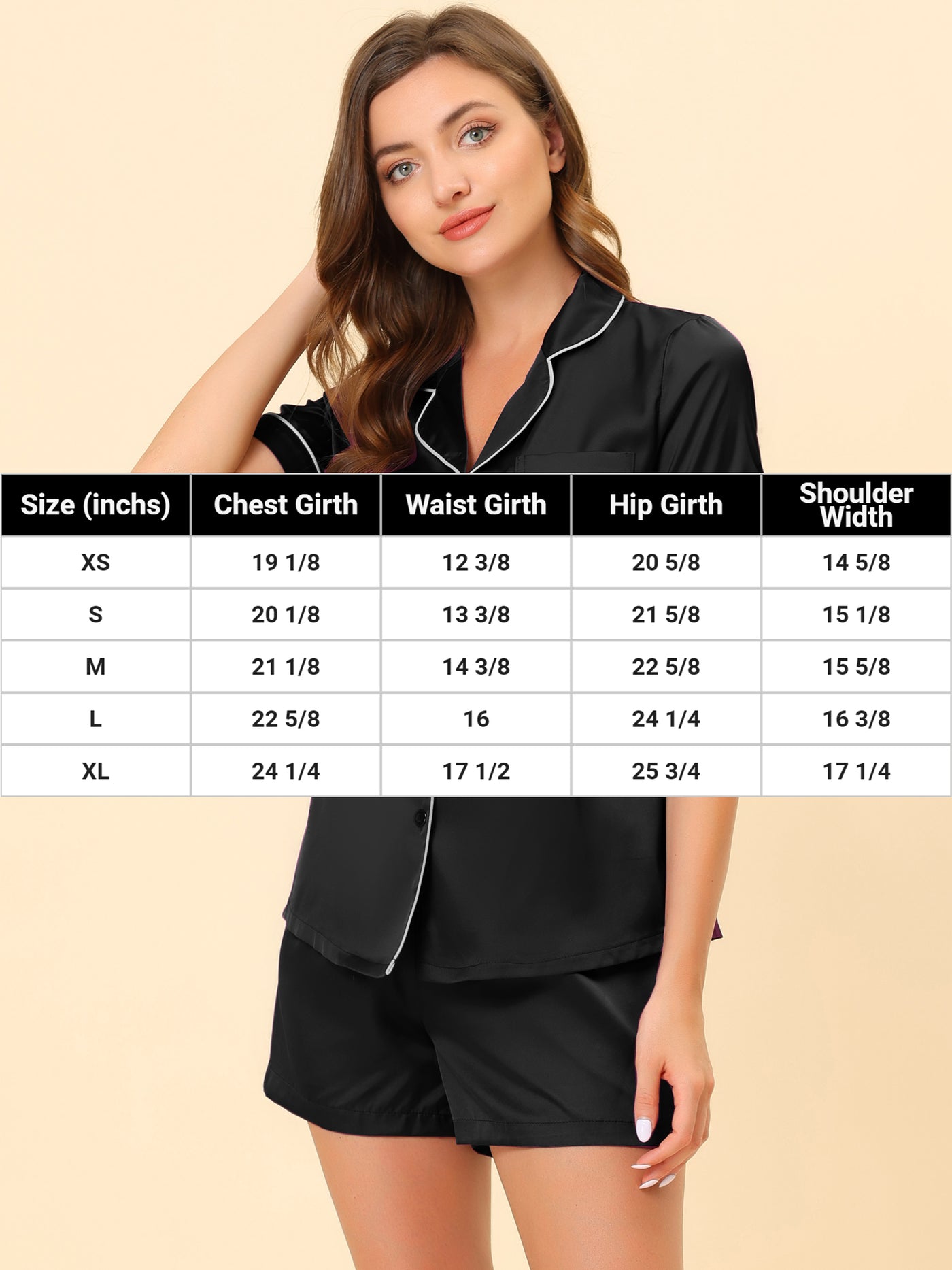 Bublédon Women's Pajama Loungewear Short Sleeves Button Down Satin Pj Sets