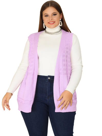 Bublédon Plus Size Cardigans for Womens Open Front Chunky Knit Cardigan Sweater Outwear