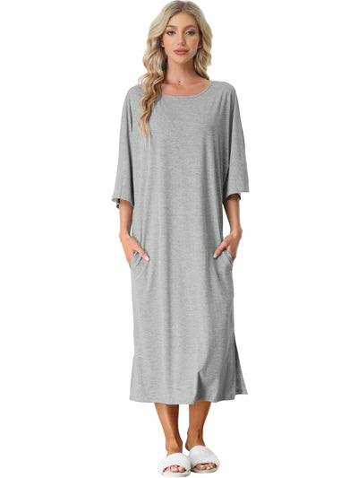 Womens Sleepshirt Nightshirt 3/4 Sleeve Nightgown Sleep Shirt Dress