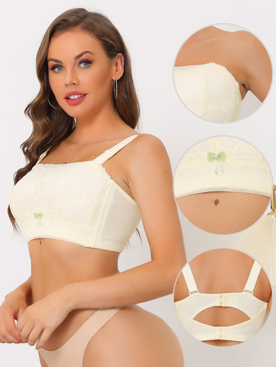 Invisible Bandeau Bra Strapless Buckle Lift Insert Lace Bralette