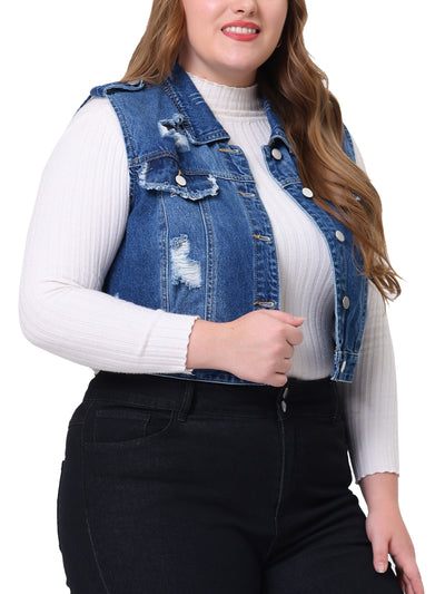 Denim Relax Fit Epaulette Raw Hem Jacket