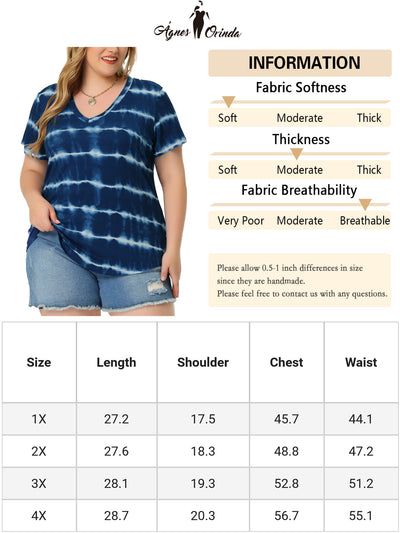 Knit V Neck Short Sleeve High Low Blouse