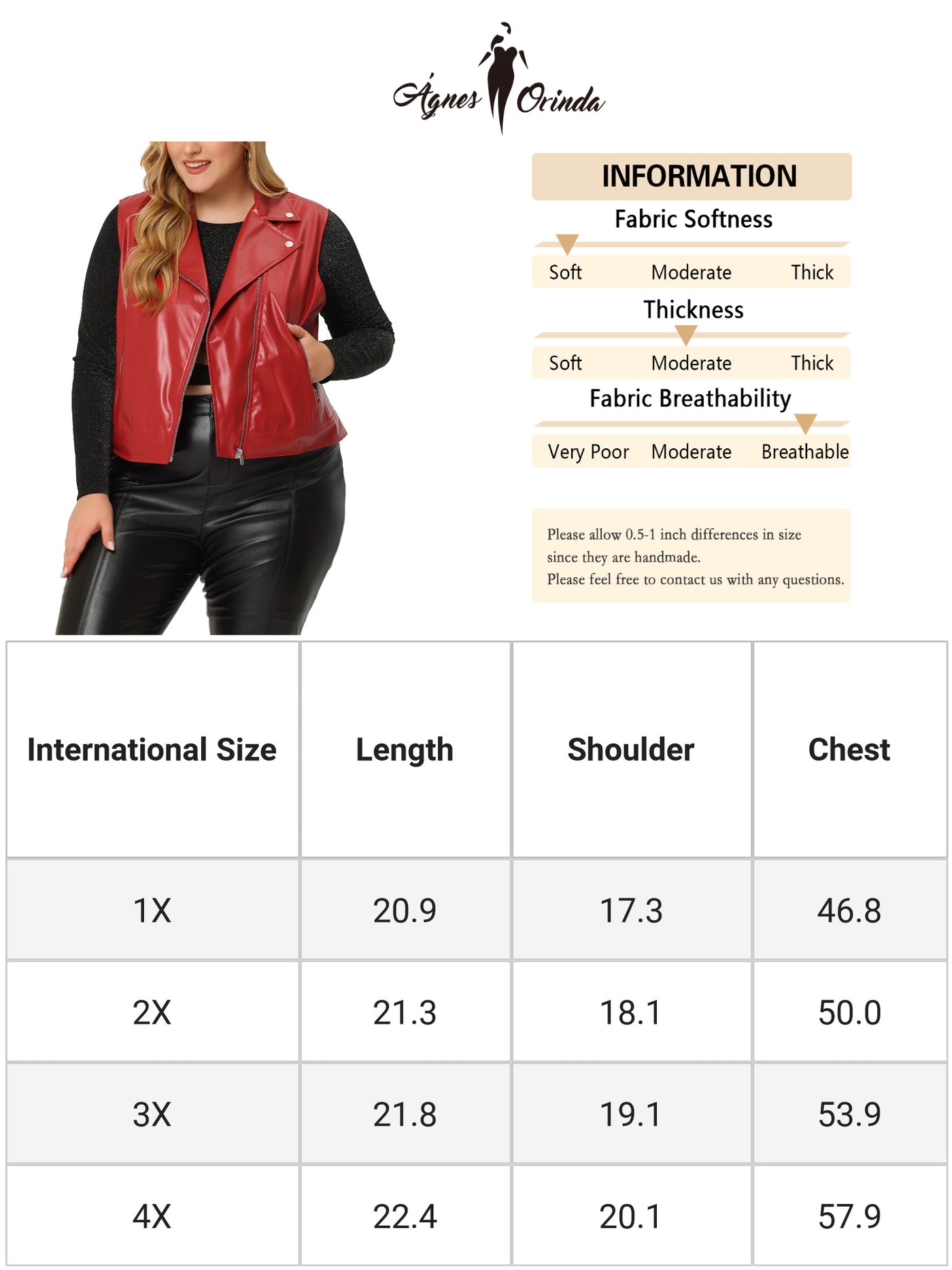 Bublédon Plus Size Leather Motorcycle Vest for Women Zip Up Notch Lapel Riding Club Black Biker Vests Jacket