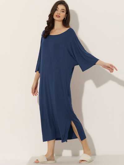 Womens Sleepshirt Nightshirt 3/4 Sleeve Nightgown Sleep Shirt Dress