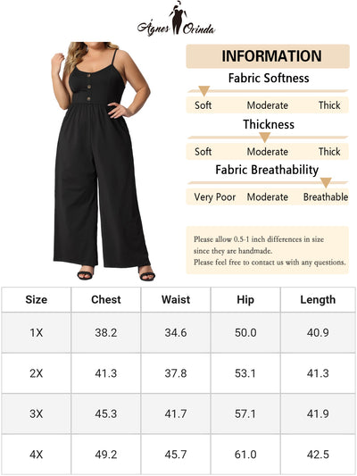 H Line Knit Button Decor Elastic Waist Jumpsuit