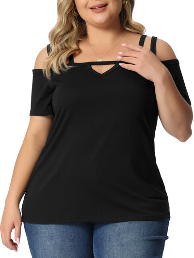 Knit H Line Off The Shoulder Short Sleeve Top