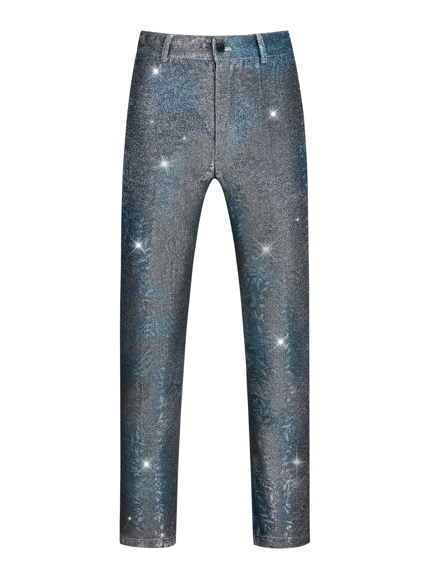 Bublédon Shiny Pants for Men's Disco Party Dance Sparkle Glitter Slacks Trouser