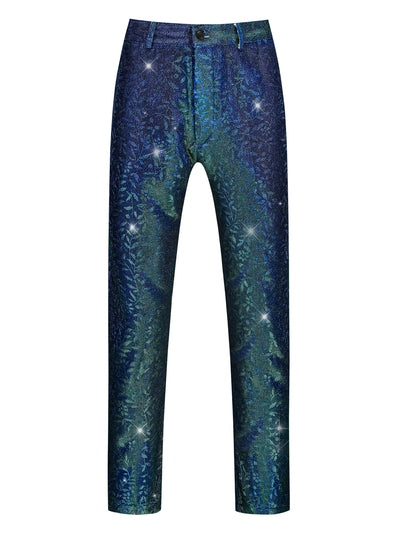 Shiny Pants for Men's Disco Party Dance Sparkle Glitter Slacks Trouser