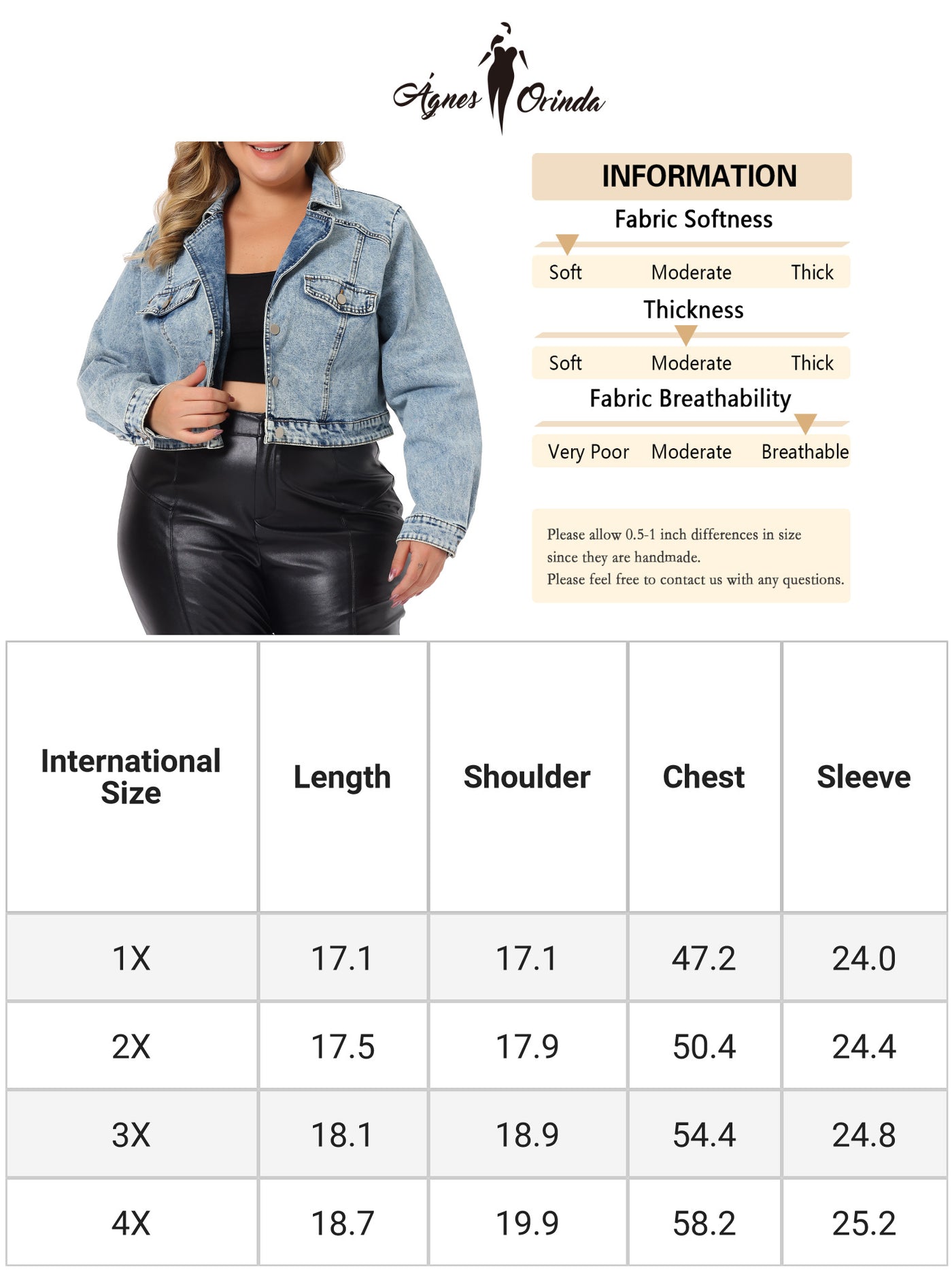 Bublédon Denim Jackets for Women 2023 Plus Size Retro Notched Lapel Long Sleeve Washed Crop Jean Jacket