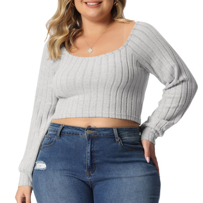 Bublédon Brushed Regular Fit Off The Shoulder Crop Top