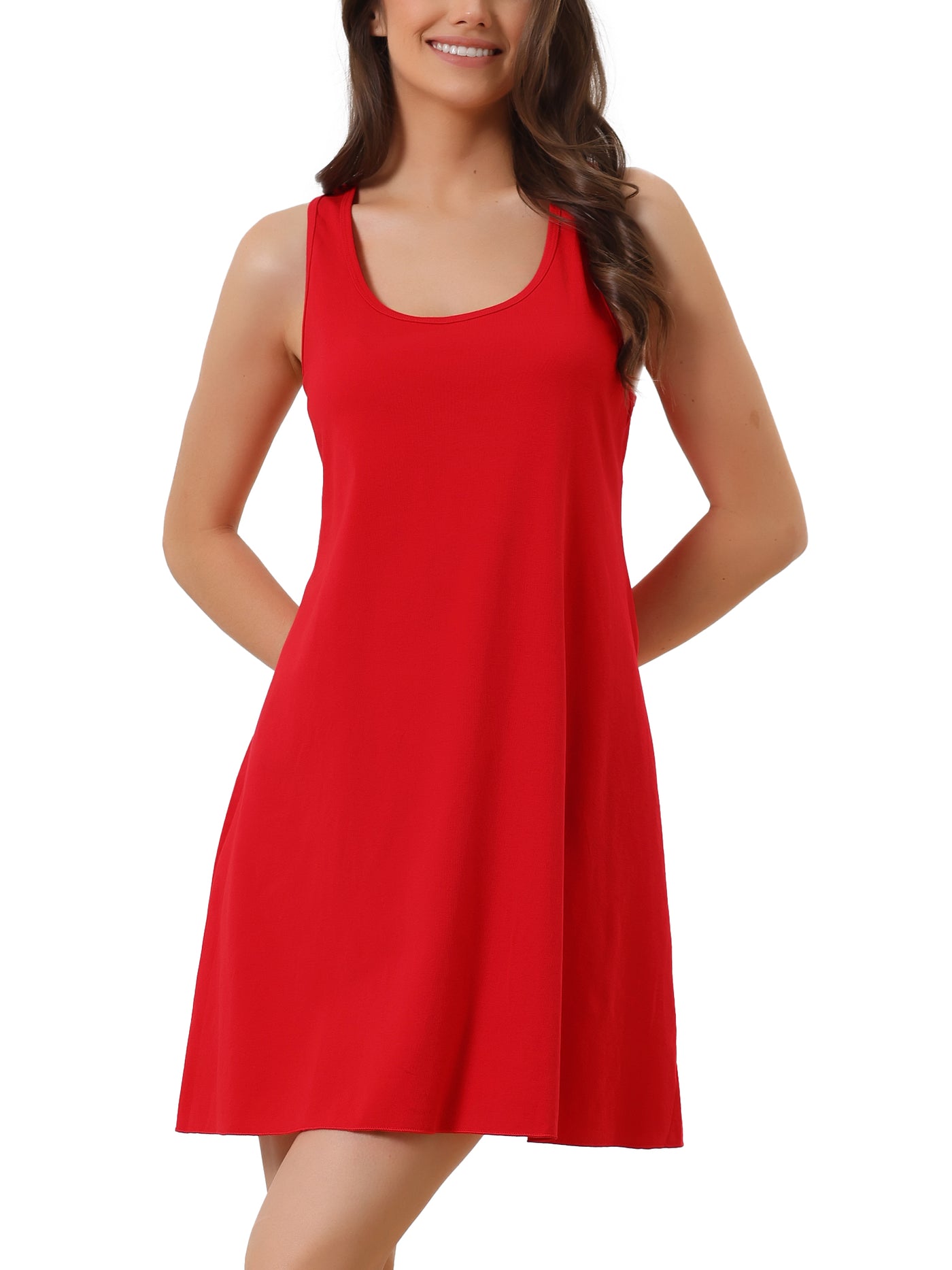 Bublédon Womens Tank Nightgown Nightshirt Racerback Sleeveless Shirtdress Loungwear