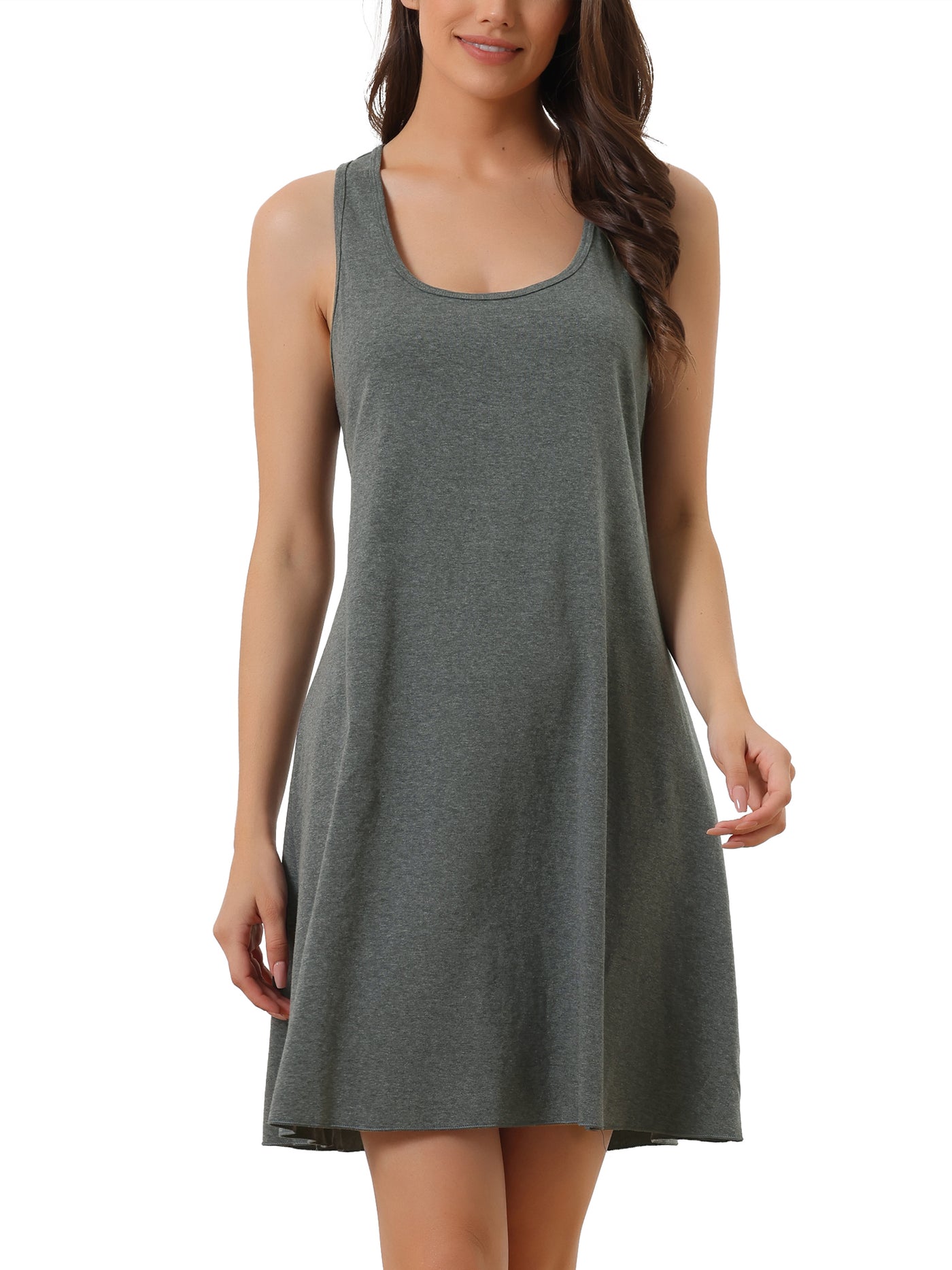 Bublédon Womens Tank Nightgown Nightshirt Racerback Sleeveless Shirtdress Loungwear