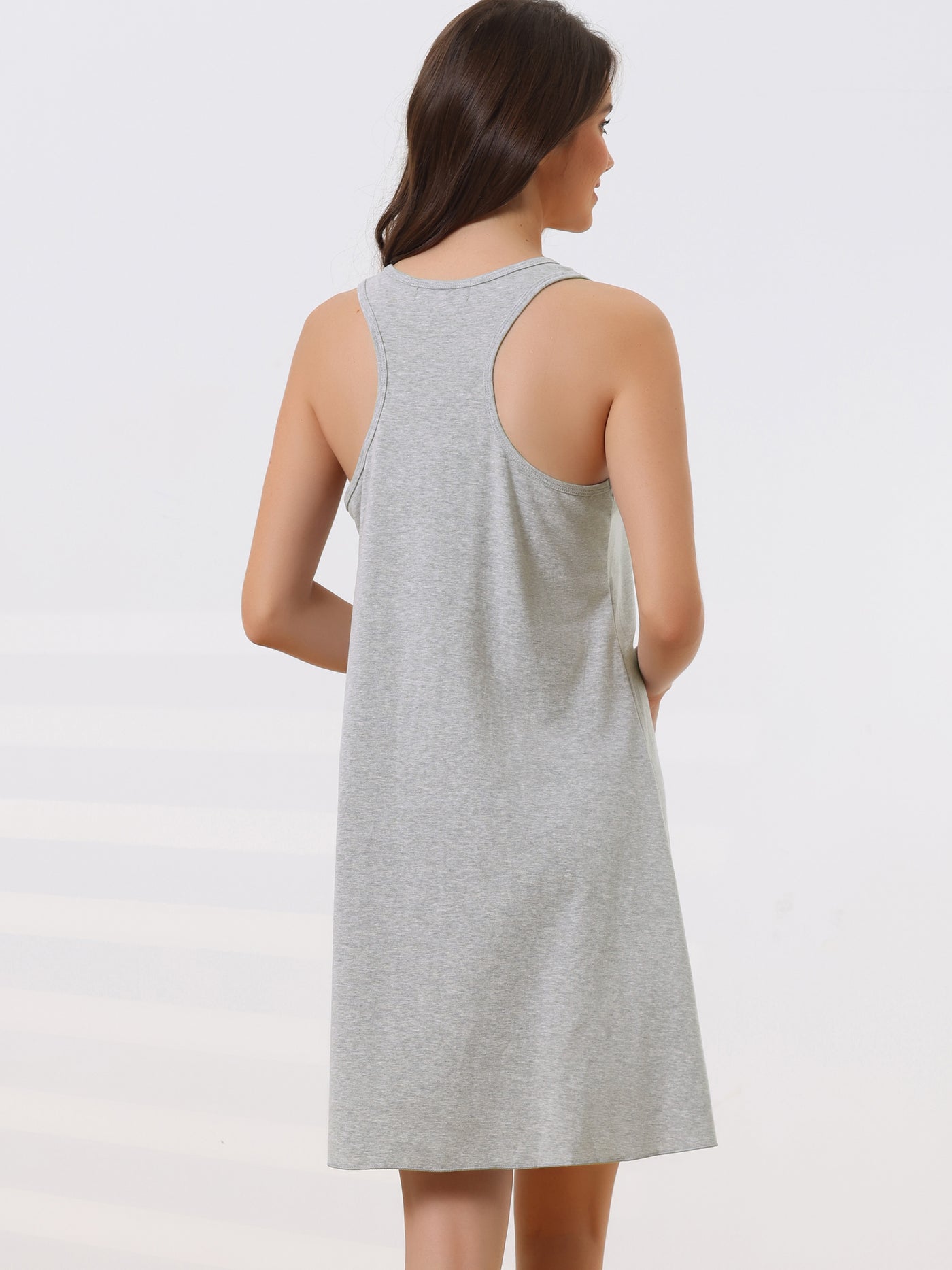 Bublédon Womens Tank Nightgown Nightshirt Racerback Sleeveless Shirtdress Loungwear