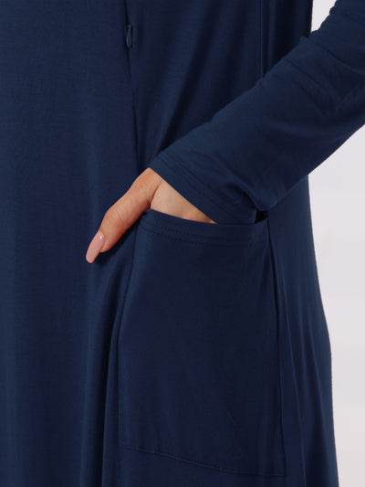 Womens Maternity Dress with Pockets Casual Round Neck Long Sleeve Nightdress