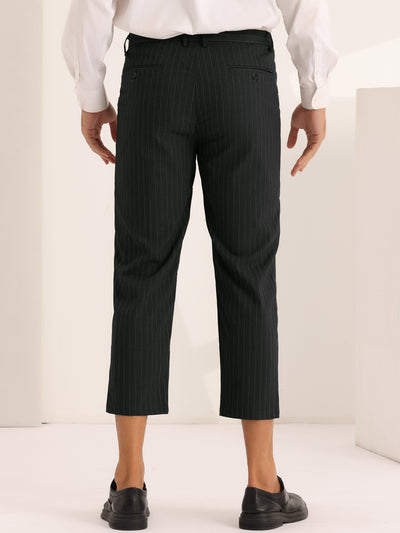 Men's Striped Croppe pes Ankle Length Business Pants