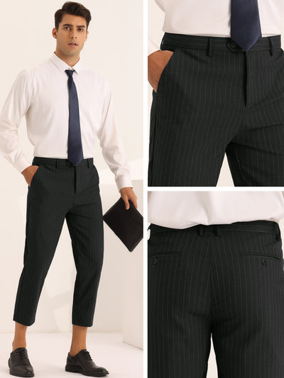 Men's Striped Croppe pes Ankle Length Business Pants