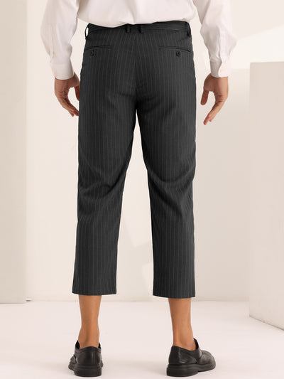 Men's Striped Croppe pes Ankle Length Business Pants