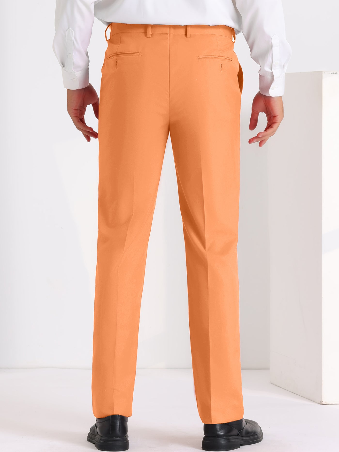 Bublédon Dress Pants for Men's Slim Fit Flat Front Business Suit Chino Trousers