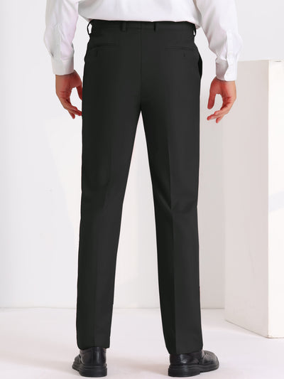 Dress Pants for Men's Slim Fit Flat Front Business Suit Chino Trousers