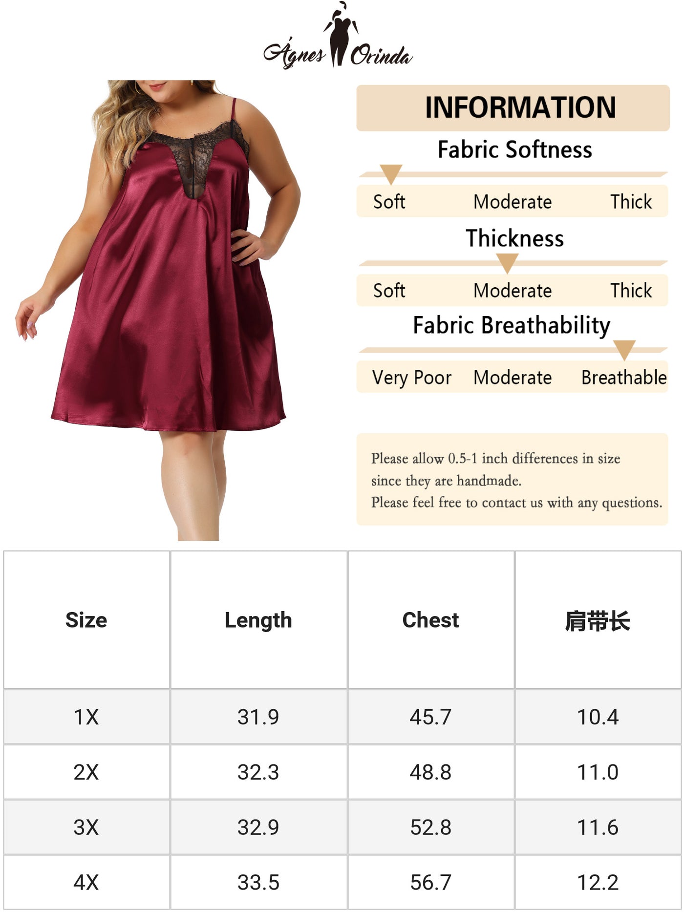 Bublédon Plus Size Nightgown for Women Lace Nightgowns Spaghetti Lounge Sleep Dress