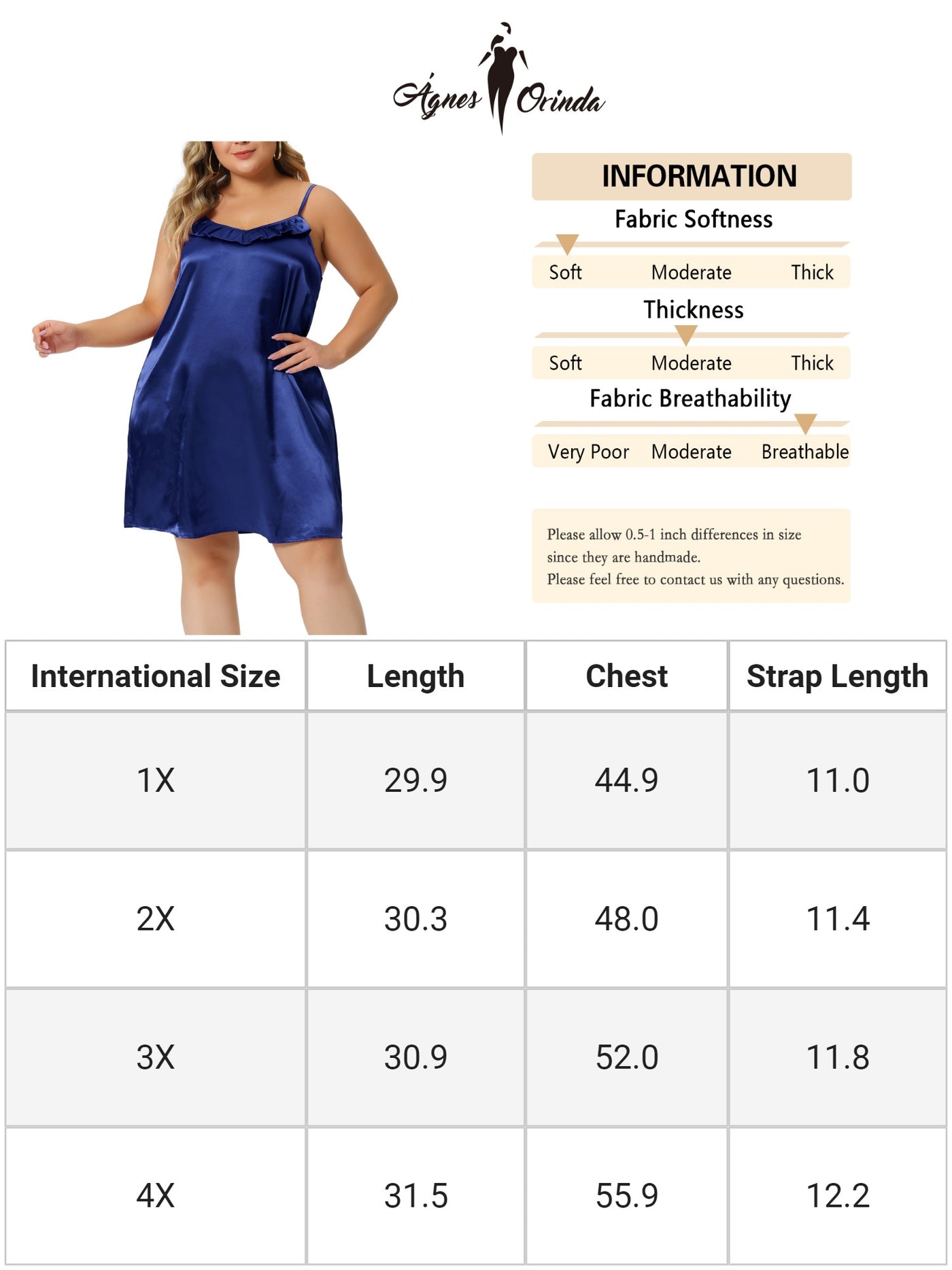 Bublédon Plus Size Nightgown for Women Ruffle Nightgowns Spaghetti Lounge Sleep Dress