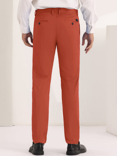 Dress Pants for Men's Solid Slim Fit Stretch Flat Front Work Chino Trousers