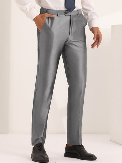 Dress Pants for Men's Classic Fit Solid Stretch Flat Front Work Business Trousers