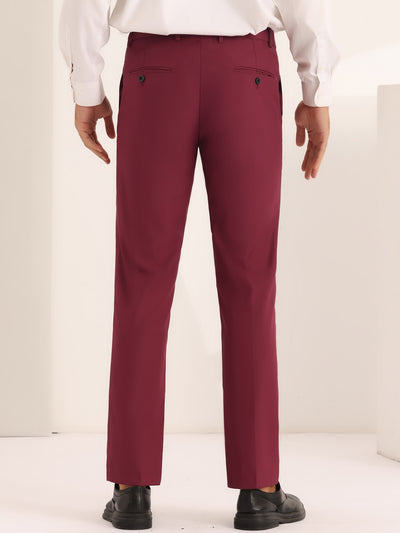 Dress Pants for Men's Classic Fit Solid Stretch Flat Front Work Business Trousers