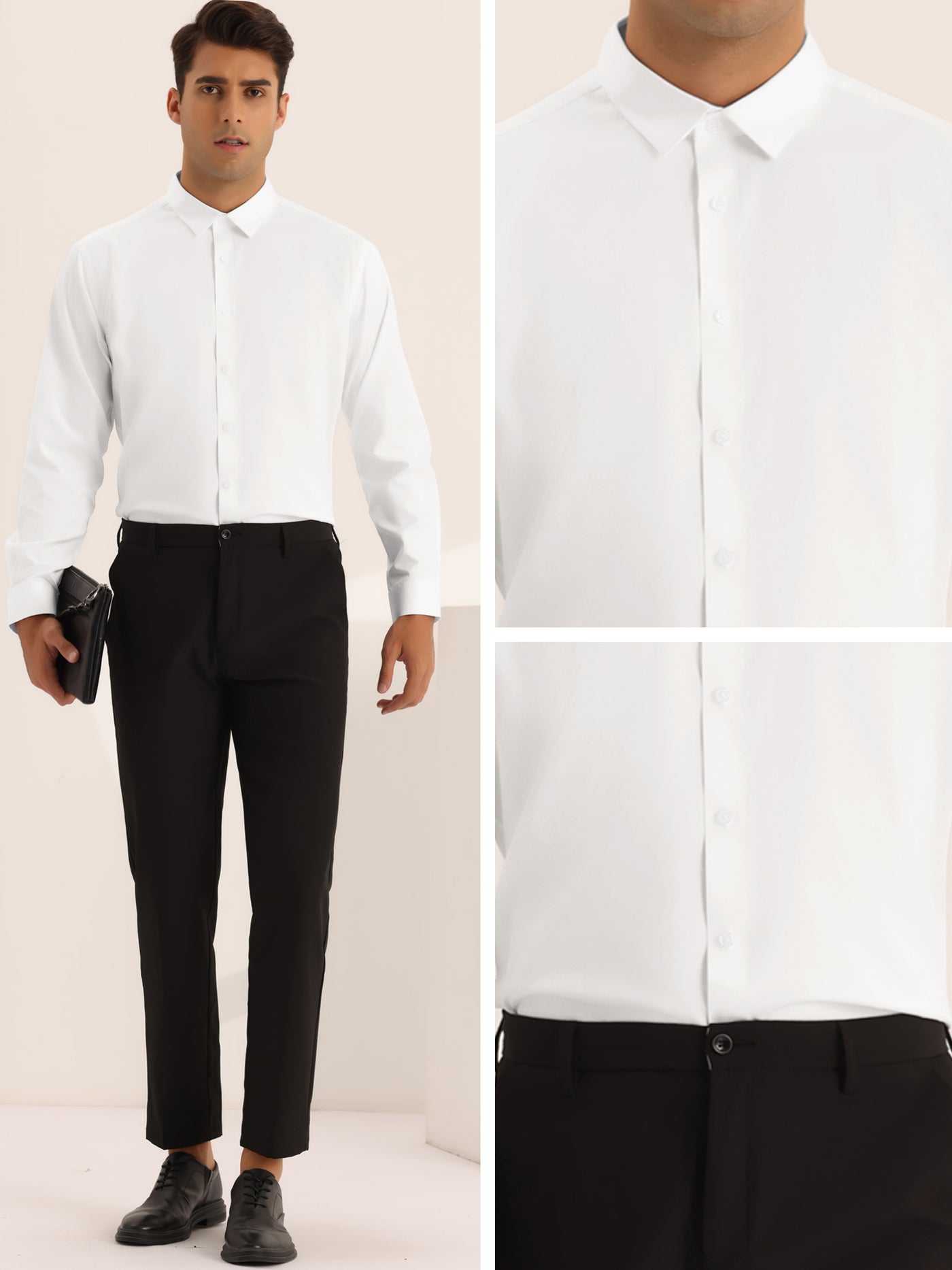 Bublédon Long Sleeves Button Down Business Prom Shirts