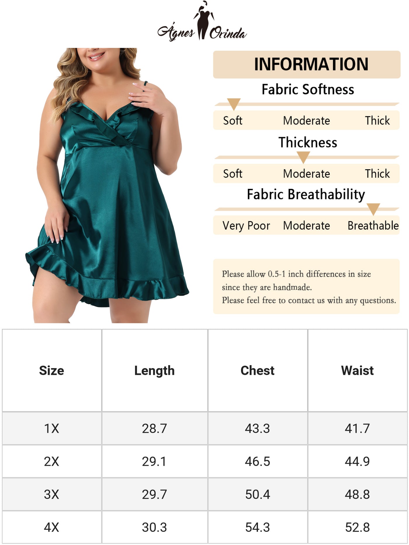 Bublédon Womens Plus Size Lace Nightgown Satin Chemise Lingerie Dress V Neck Sleepwear Slips Nightie