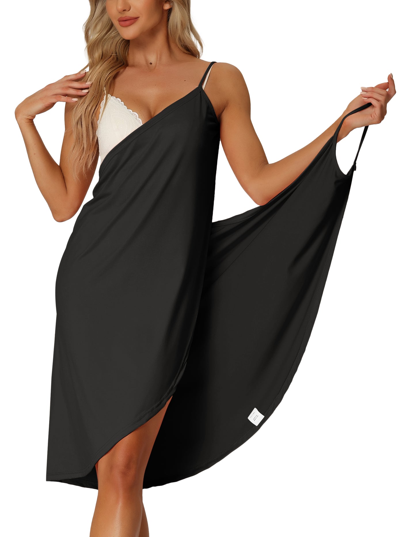 Bublédon Womens Cover Ups Beach Seaside Summer Backless Spaghetti Strap Dress Sarongs Wrap