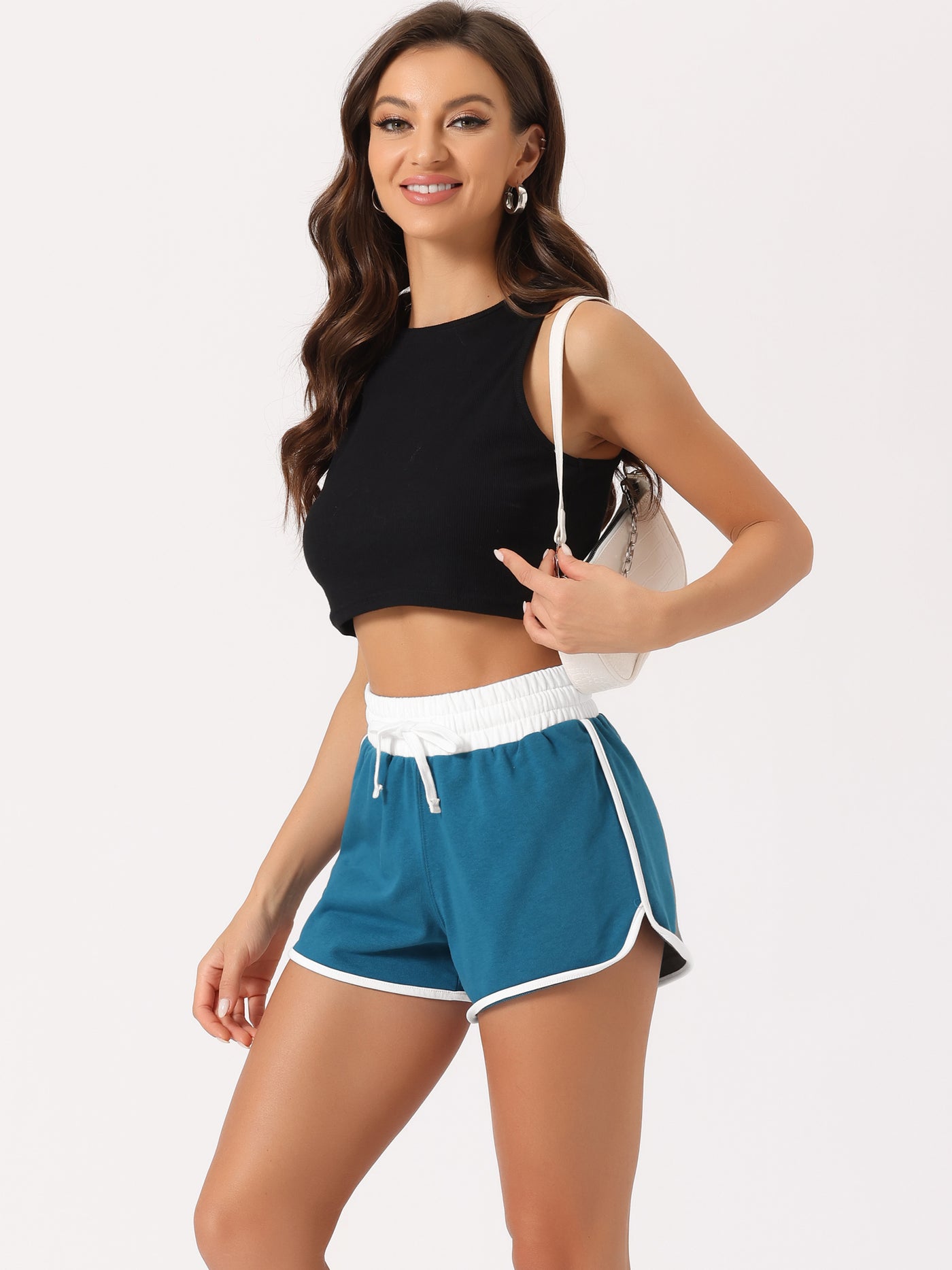 Bublédon Womens Casual Summer Lounge Athletic Elastic Cotton Running Sweat Shorts