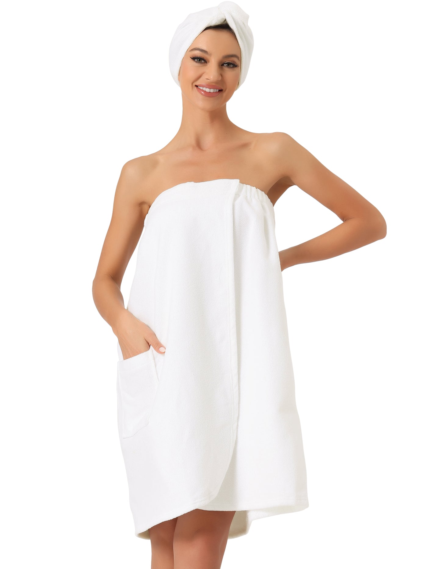 Bublédon Womens Towel Wrap Robe Bathrobe Spa Towels with Shower Cap for Bath Gym