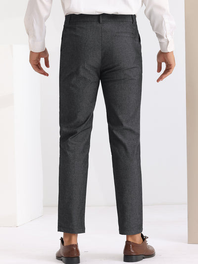 Dress Pants for Men's Slim Fit Flat Front Business Prom Skinny Tapered Chino Trousers