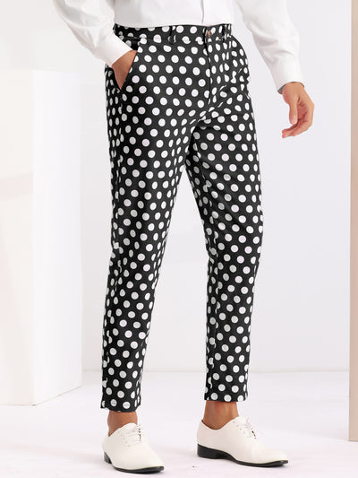 Polka Dots Pattern Straight Leg Formal Prom Dress Pants