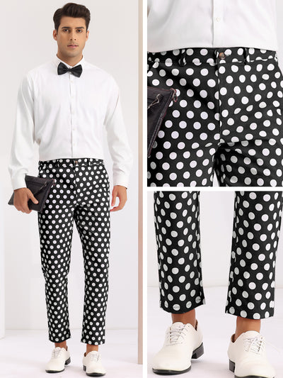 Polka Dots Pattern Straight Leg Formal Prom Dress Pants