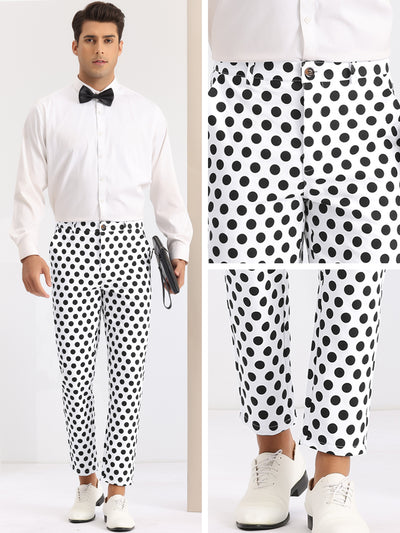 Polka Dots Pattern Straight Leg Formal Prom Dress Pants