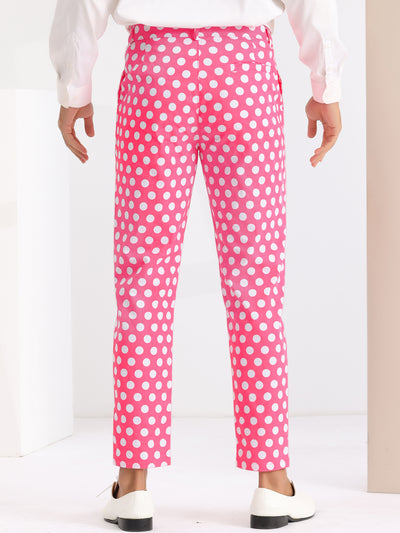 Polka Dots Pattern Straight Leg Formal Prom Dress Pants