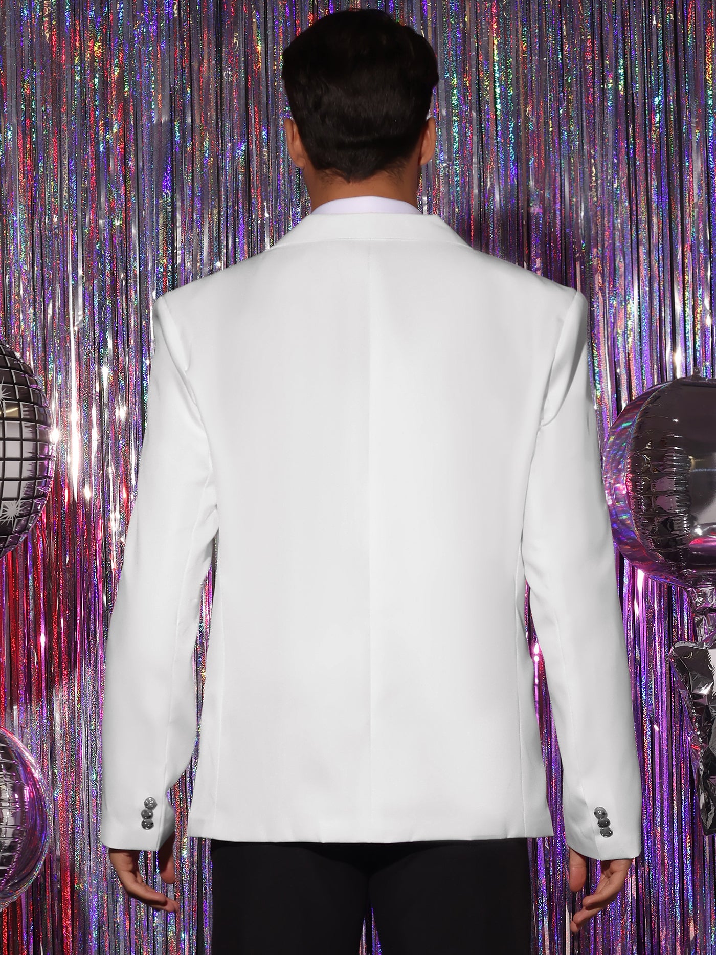 Bublédon Sequin Blazers Notched Lapel Party Costume Shiny Sports Coats