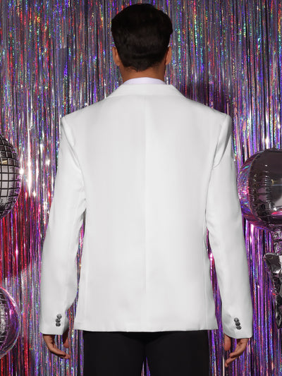 Sequin Blazers Notched Lapel Party Costume Shiny Sports Coats