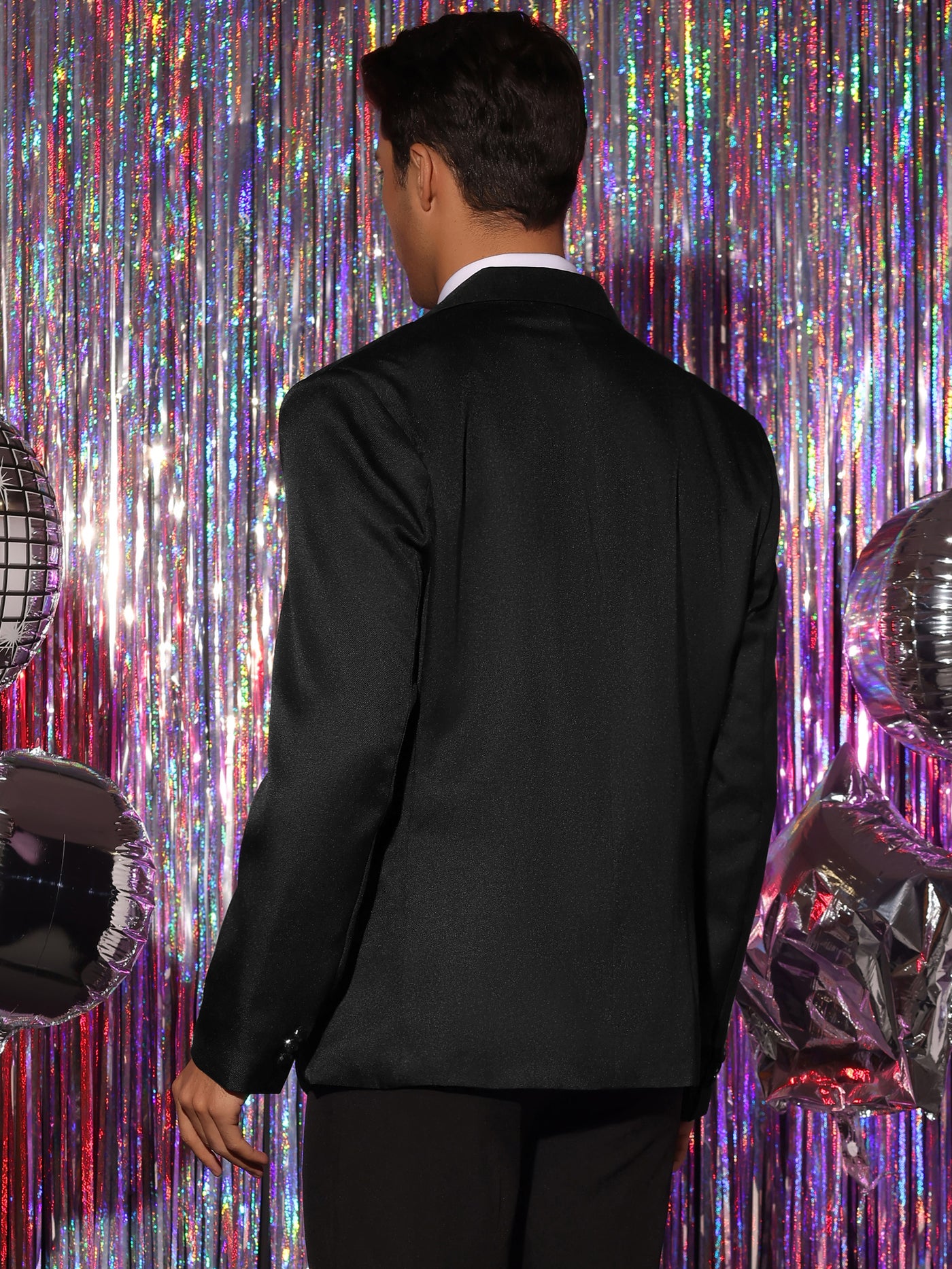 Bublédon Sequin Blazers Notched Lapel Party Costume Shiny Sports Coats