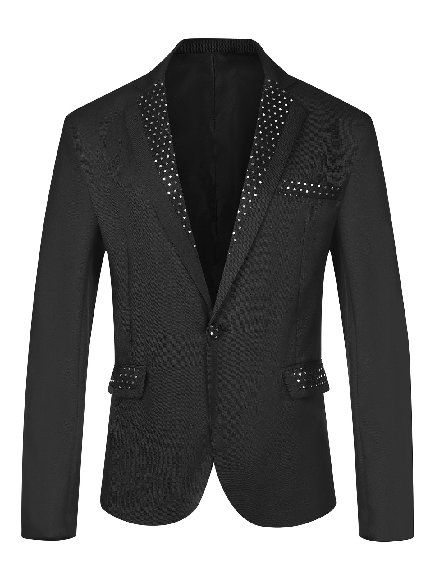 Bublédon Sequin Blazers Notched Lapel Party Costume Shiny Sports Coats