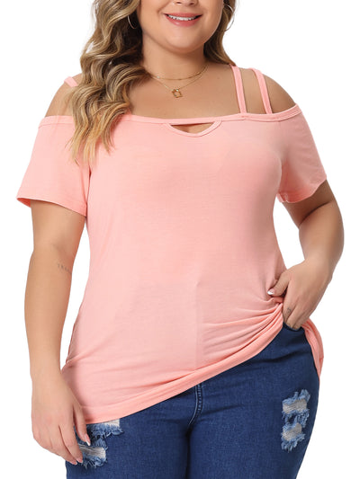 Knit H Line Off The Shoulder Short Sleeve Top