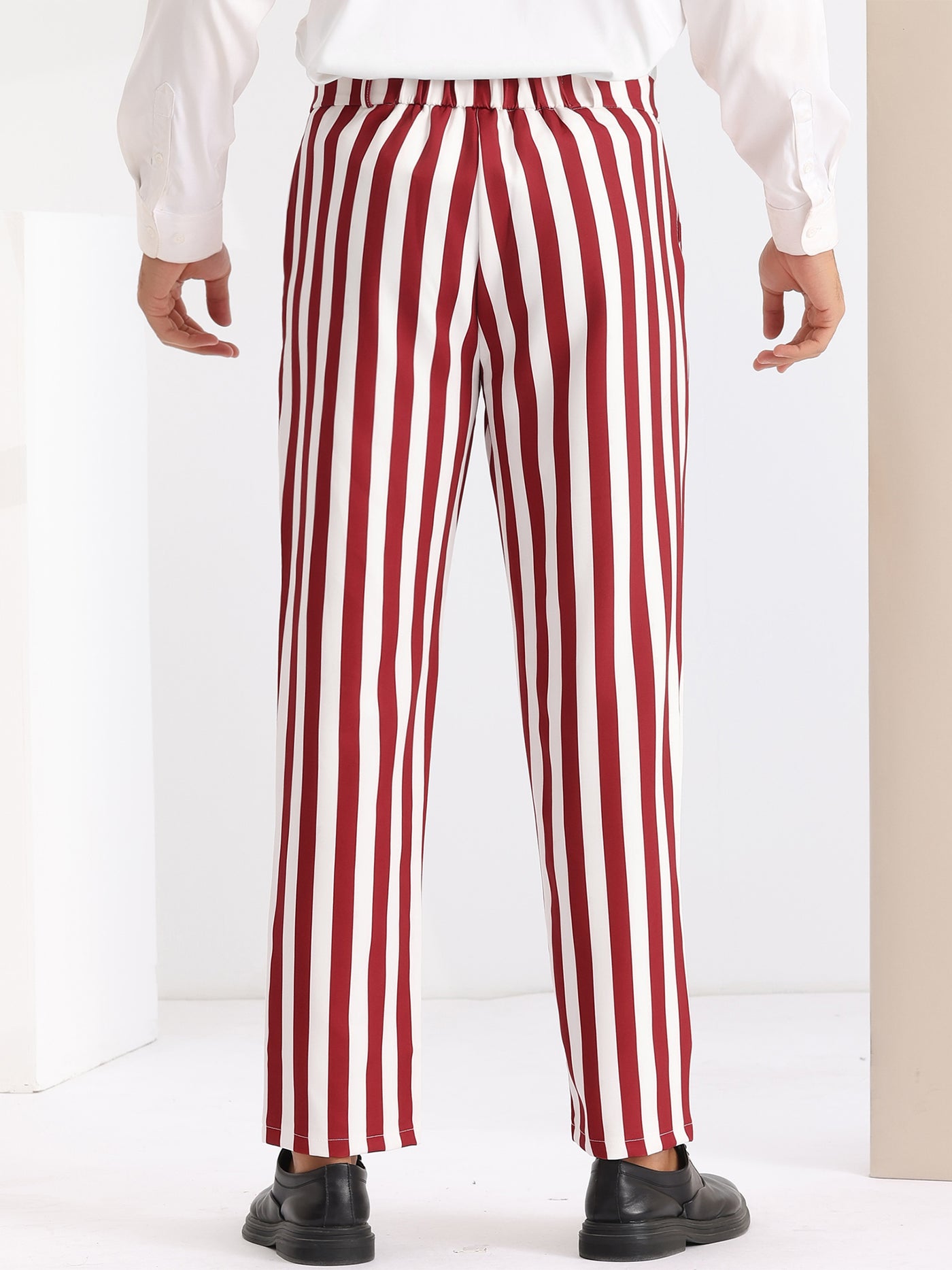 Bublédon Striped Dress Pants Straight Leg Color Block Business Trousers