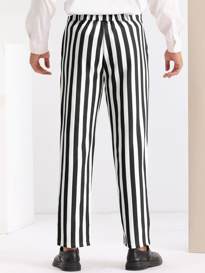 Striped Dress Pants Straight Leg Color Block Business Trousers